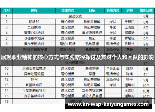 展现职业精神的核心方式与实践路径探讨及其对个人和团队的影响
