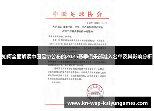 如何全面解读中国足协公布的2025赛季俱乐部准入名单及其影响分析