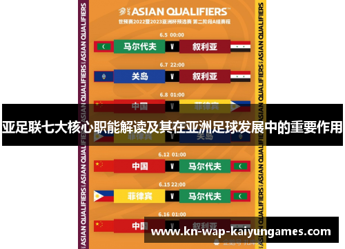 亚足联七大核心职能解读及其在亚洲足球发展中的重要作用