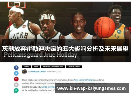 灰熊放弃霍勒迪决定的五大影响分析及未来展望